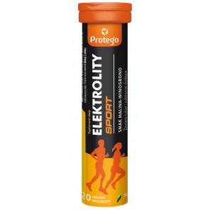 Protego Elektrolity SPORT, smak malina-winogrono, tabletki musujące, 20 szt. - zdjęcie produktu