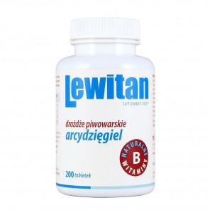 Lewitan Drożdże Piwowarskie + Arcydzięgiel, tabletki, 200 szt. - zdjęcie produktu