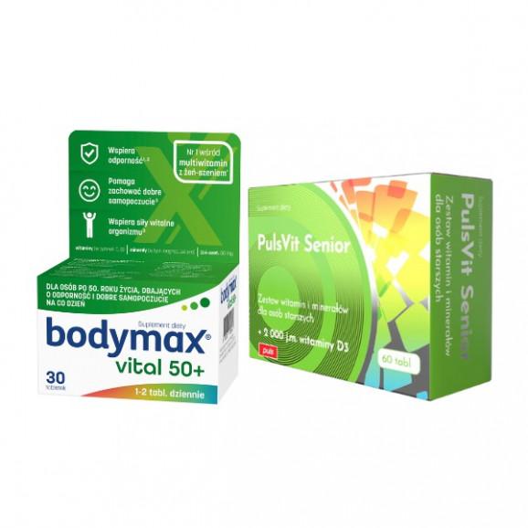 Bodymax Vital 50+, tabletki, 30 szt. + PULS PulsVit Senior, tabletki, 60 szt. Bodymax Vital 50+, tabletki, 30 szt. + PULS PulsVit Senior, tabletki, 60 szt. - zdjęcie produktu