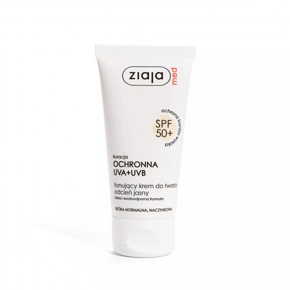 Ziaja Med Kuracja Ochronna UVA+UVB SPF50+, tonujący krem do twarzy, 50 ml - zdjęcie produktu