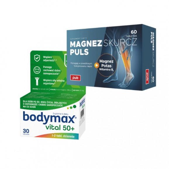 Bodymax Vital 50+, tabletki, 30 szt. + PULS Magnez Skurcz Puls, tabletki, 60 szt. Bodymax Vital 50+, tabletki, 30 szt. + PULS Magnez Skurcz Puls, tabletki, 60 szt. - zdjęcie produktu