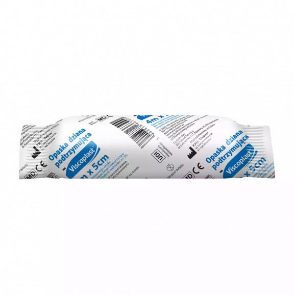 Viscoplast Opaska dziana, podtrzymująca 5 cm x 4 m, 1 szt. Viscoplast Opaska dziana, podtrzymująca 5 cm x 4 m, 1 szt. - zdjęcie produktu