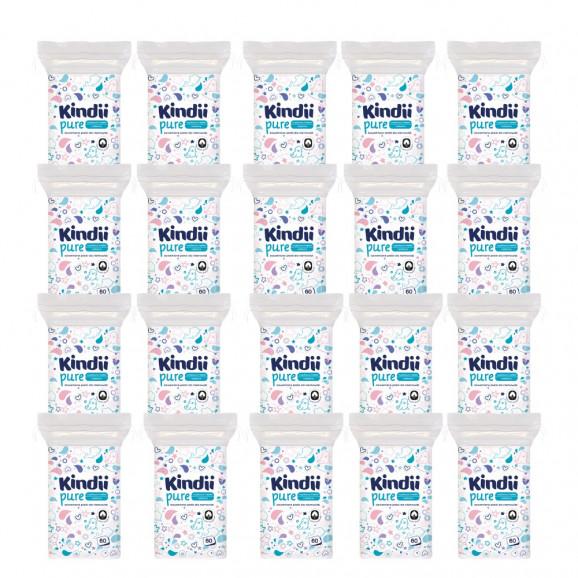 Kindii Pure Płatki, płatki bawełniane dla niemowląt, 20 x 60 szt. - zdjęcie produktu