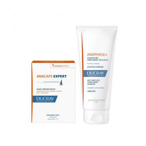 Ducray Anacaps Expert, kapsułki, 30 szt. + Szampon przeciw wypadaniu i przerzedzaniu włosów, 100 ml - zdjęcie produktu