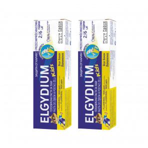 Elgydium Kids, przeciwpróchnicowa pasta do zębów dla dzieci 2-6 lat, bananowa, 2 x 50 ml - zdjęcie produktu