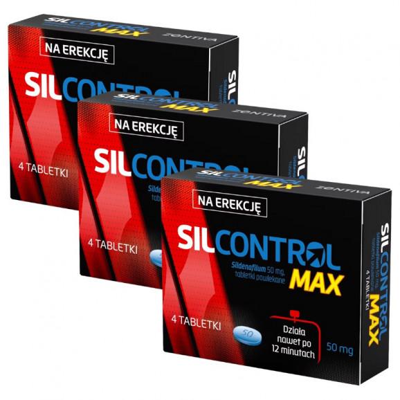 Silcontrol Max 50 mg, tabletki, 3 x 4 szt. Silcontrol Max 50 mg, tabletki, 3 x 4 szt. - zdjęcie produktu