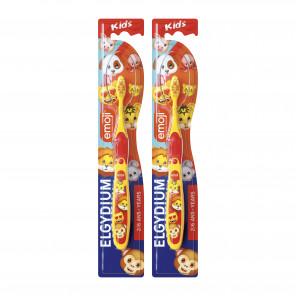 Elgydium Emoji Kids, szczoteczka do zębów dla dzieci w wieku 2-6 lat, 2 szt. - zdjęcie produktu