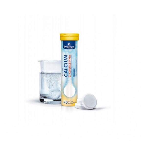 Protego Calcium z Kwercetyną, smak cytrusowy, tabletki musujące, 20 szt. Protego Calcium z Kwercetyną, smak cytrusowy, tabletki musujące, 20 szt. - zdjęcie produktu