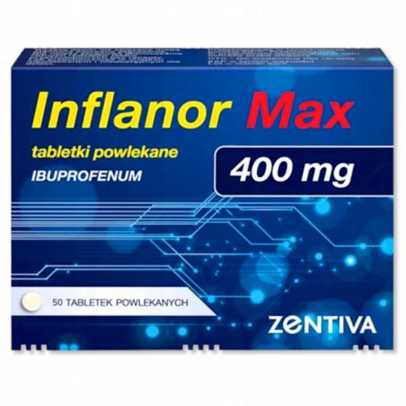 Inflanor Max 400 mg, tabletki powlekane, 50 szt. - zdjęcie produktu