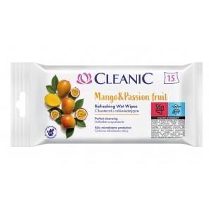 Cleanic Chusteczki odświeżające, Mango & Passion Fruit, 15 szt. - zdjęcie produktu