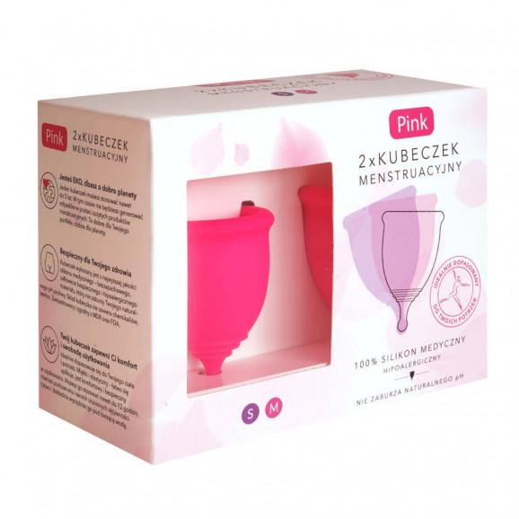 Pink Kubeczek Menstruacyjny rozmiar S & M – 2 szt. Pink Kubeczek Menstruacyjny rozmiar S & M – 2 szt. - zdjęcie produktu