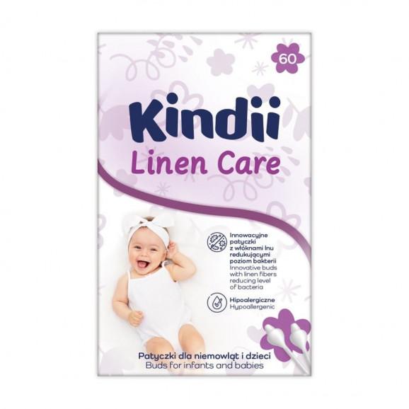 Kindii Linen Care Patyczki higieniczne dla niemowląt i dzieci, 60 szt. - zdjęcie produktu