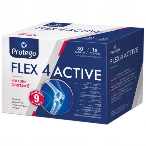 Protego Flex 4 Active, smak pomarańczowy, saszetki, 30 szt. Protego Flex 4 Active, smak pomarańczowy, saszetki, 30 szt. - zdjęcie produktu