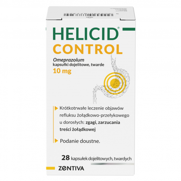 Helicid Control 10 mg, kapsułki dojelitowe, twarde, 28 szt. - zdjęcie produktu