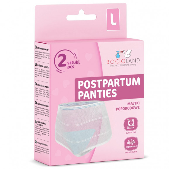 Bocioland, majtki poporodowe siateczkowe, rozmiar L, 2 szt. - zdjęcie produktu