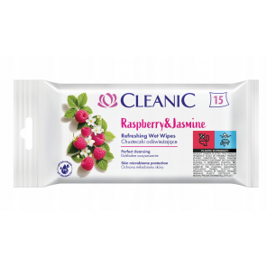 Cleanic Chusteczki odświeżające, Raspberry & Jasmine, 15 szt. - zdjęcie produktu