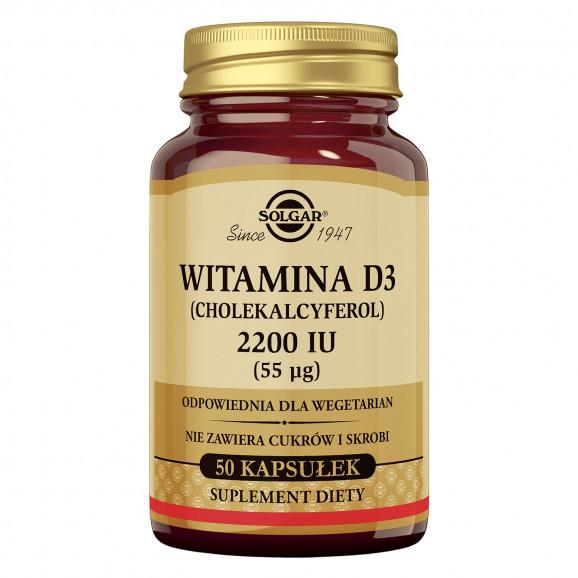 Solgar Witamina D3 2200 IU, kapsułki, 50 szt. - zdjęcie produktu