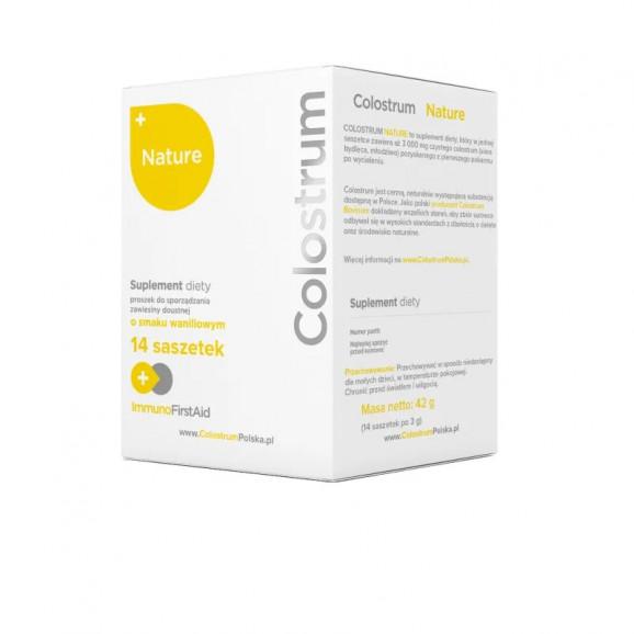 Colostrum Nature+, smak waniliowy, saszetka 3 g, 14 szt. - zdjęcie produktu