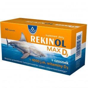 Oleofarm Rekinol MAX D3 + czosnek, olej z wątroby rekina, kapsułki, 60 szt. - zdjęcie produktu