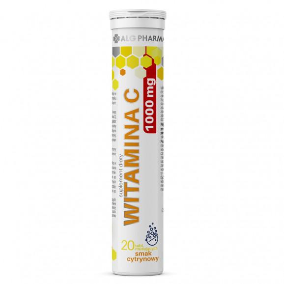 Alg Pharma Witamina C 1000 mg, smak cytrynowy, tabletki musujące, 20 szt. - zdjęcie produktu