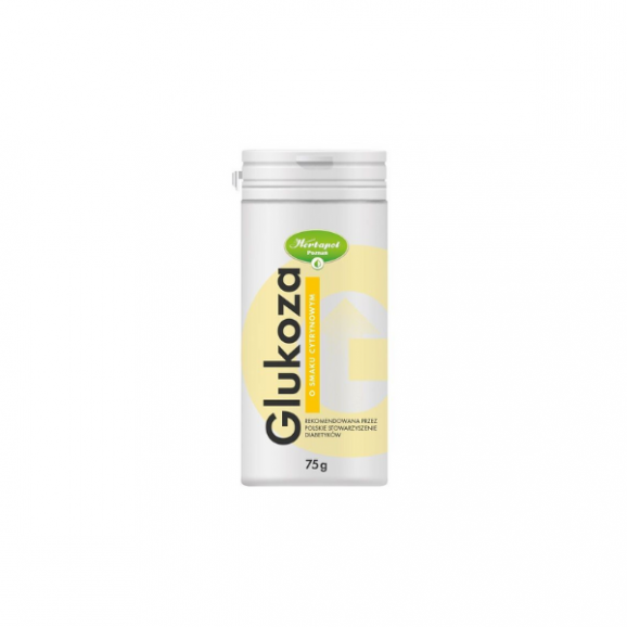 Herbapol Glukoza o smaku cytrynowym, proszek, 75 g - zdjęcie produktu