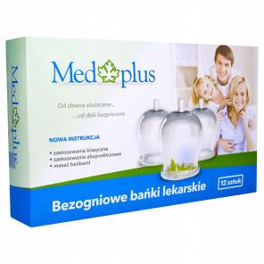 Med Plus, Bezogniowe bańki lekarskie, 12 sztuk + pompka - zdjęcie produktu
