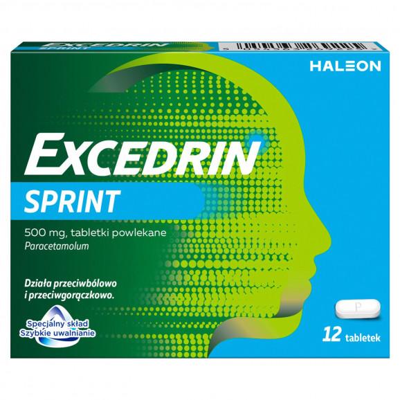 Excedrin Sprint 500 mg, 12 tabletek - zdjęcie produktu