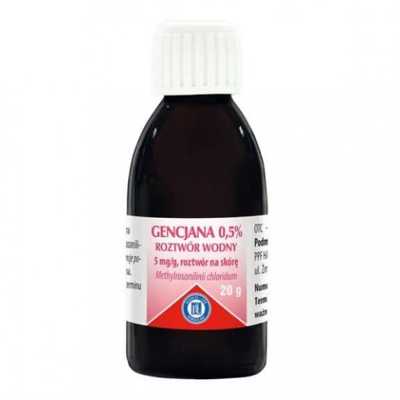 Gencjana 0,5% roztwór wodny płyn na skórę, 20 g - zdjęcie produktu