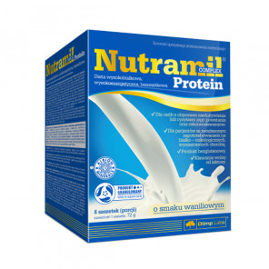 Olimp Nutramil Complex Protein, preparat odżywczy, smak waniliowy, 72 g x 6 saszetek - zdjęcie produktu