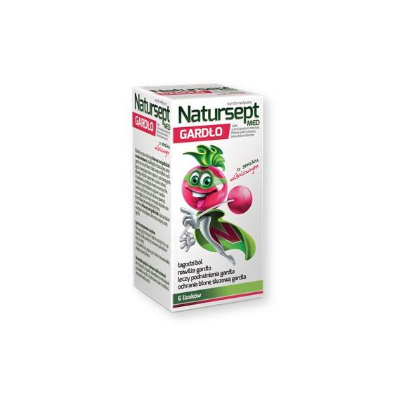 [31.12.2025] Natursept MED gardło, lizaki o smaku wiśniowym, 6 szt., KRÓTKA DATA - [31.12.2025] - zdjęcie produktu