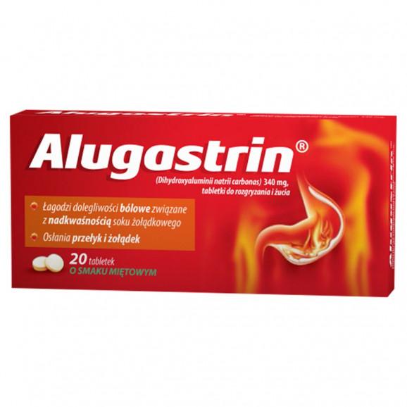 Alugastrin 340 mg – 20 tabletek do rozgryzania i żucia (lek bez recepty) Alugastrin 340 mg – 20 tabletek do rozgryzania i żucia (lek bez recepty) - zdjęcie produktu