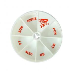 Kasetka do dawkowania leków tygodniowa, okrągła, 1 sztuka - zdjęcie produktu