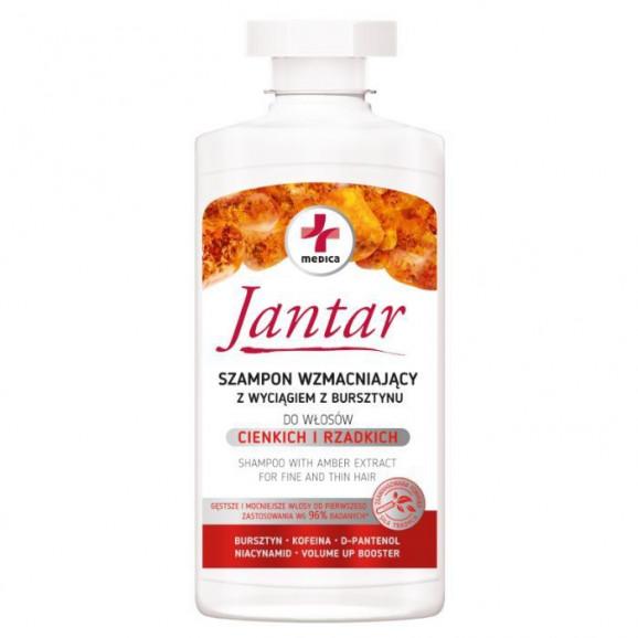 Jantar Medica Szampon wzmacniający do włosów cienkich i rzadkich, 330 ml Jantar Medica Szampon wzmacniający do włosów cienkich i rzadkich, 330 ml - zdjęcie produktu