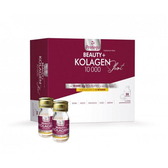Protego BEAUTY+ Kolagen 10.000 Shot (30 ampułek) – o smaku pomarańczowym Protego BEAUTY+ Kolagen 10.000 Shot (30 ampułek) – o smaku pomarańczowym - zdjęcie produktu