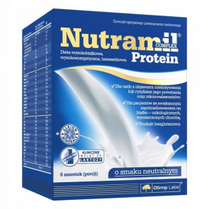 Olimp Nutramil Complex Protein, preparat odżywczy, smak neutralny, 72 g x 6 saszetek - zdjęcie produktu