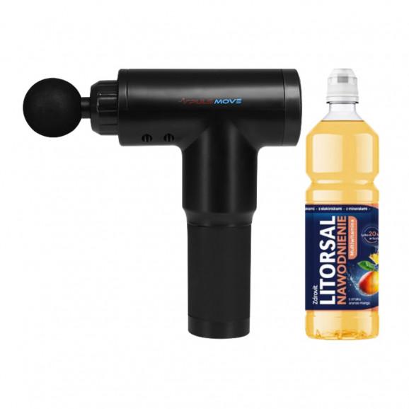PULSMOVE Pistolet do masażu KH-320 + GRATIS Litorsal Nawodnienie Multiwitamina, smak ananas-mango, 750 ml PULSMOVE Pistolet do masażu KH-320 + GRATIS Litorsal Nawodnienie Multiwitamina, smak ananas-mango, 750 ml - zdjęcie produktu