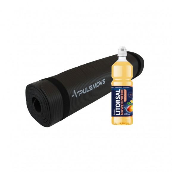 PULSMOVE Mata do ćwiczeń 10 mm, czarna + GRATIS Litorsal Nawodnienie Multiwitamina, smak ananas-mango, 750 ml PULSMOVE Mata do ćwiczeń 10 mm, czarna + GRATIS Litorsal Nawodnienie Multiwitamina, smak ananas-mango, 750 ml - zdjęcie produktu