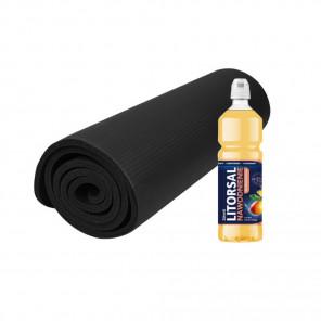 PULSMOVE Mata do ćwiczeń 15 mm, czarna + GRATIS Litorsal Nawodnienie Multiwitamina, smak ananas-mango, 750 ml - zdjęcie produktu