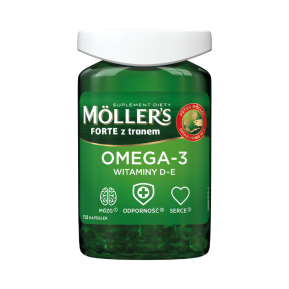 Mollers Forte z tranem, kapsułki, 112 szt. Mollers Forte z tranem, kapsułki, 112 szt. - zdjęcie produktu