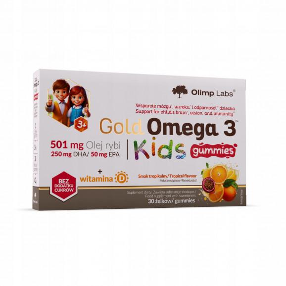 Olimp Gold Omega 3 Kids Gummies, smak tropikalny (30 żelek) Olimp Gold Omega 3 Kids Gummies, smak tropikalny (30 żelek) - zdjęcie produktu