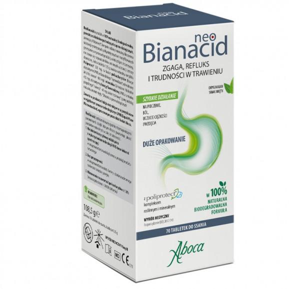 NeoBianacid 70 tabletek Smak mięty – wyrób medyczny na zgagę, refluks i trudności w trawieniu (70 tabletek) NeoBianacid 70 tabletek Smak mięty – wyrób medyczny na zgagę, refluks i trudności w trawieniu (70 tabletek) - zdjęcie produktu