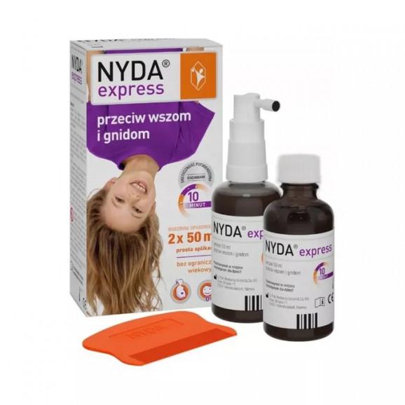 NYDA Express Aerozol przeciw wszom i gnidom, 2 x 50 ml NYDA Express Aerozol przeciw wszom i gnidom, 2 x 50 ml - zdjęcie produktu