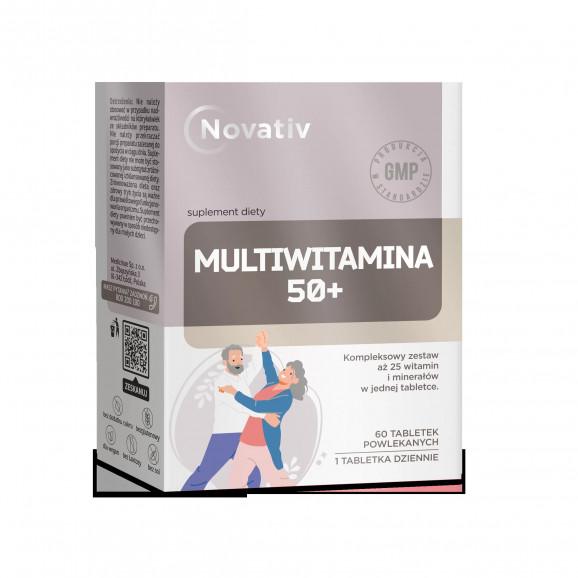 Novativ Multiwitamina 50+ – suplement diety (60 tabletek powlekanych) Novativ Multiwitamina 50+ – suplement diety (60 tabletek powlekanych) - zdjęcie produktu