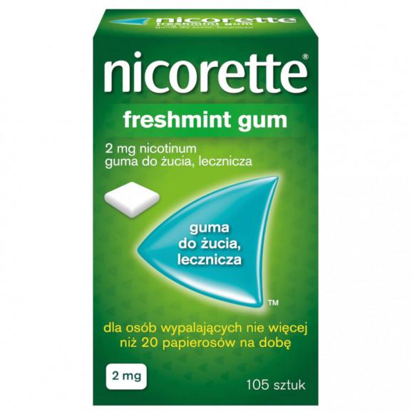 Nicorette Freshmint Gum 2 mg, gumy do żucia (105 szt) - zdjęcie produktu