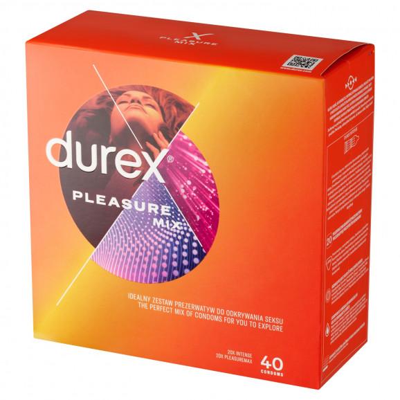 Durex Pleasure Mix – Stymulujące prezerwatywy (40 sztuk) - zdjęcie produktu