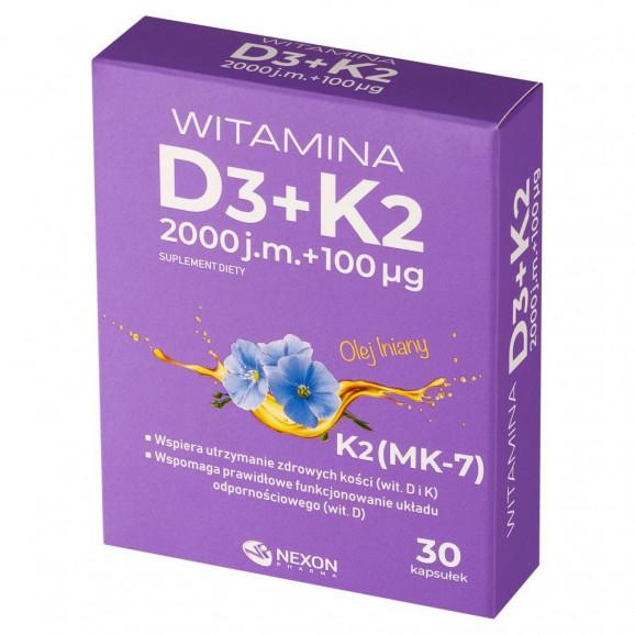 Witamina D3 + K2 kapsułki - 30 kapsułek (suplement diety) - zdjęcie produktu