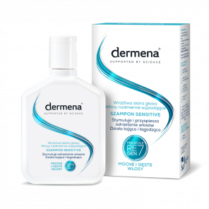 Dermena Sensitive – szampon do wrażliwej skóry głowy i nadmiernie wypadających włosów (200 ml) - zdjęcie produktu
