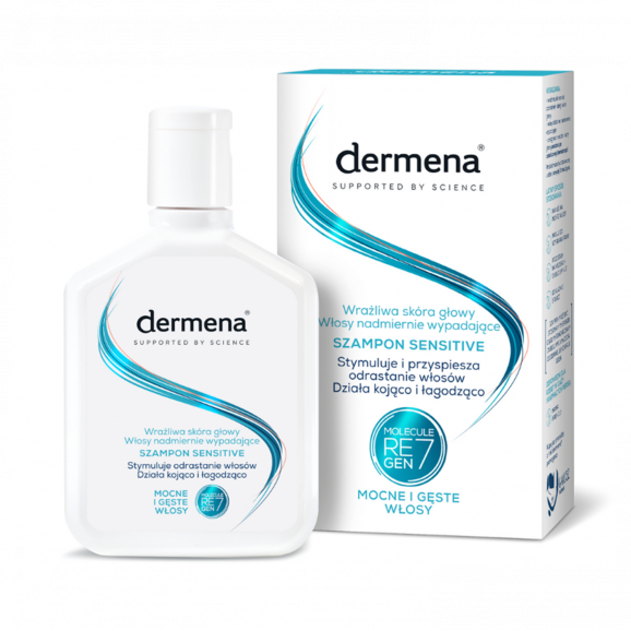 Dermena Sensitive – szampon do wrażliwej skóry głowy i nadmiernie wypadających włosów (200 ml) - zdjęcie produktu