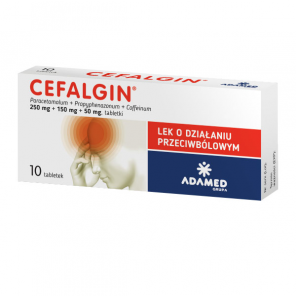 Cefalgin, 250 mg+150 mg+50 mg, tabletki, 10 szt. - zdjęcie produktu