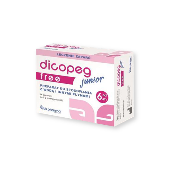 Dicopeg Junior Free, proszek, 5 g, 14 saszetek. Dicopeg Junior Free, proszek, 5 g, 14 saszetek. - zdjęcie produktu